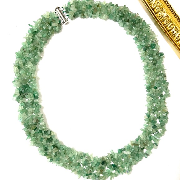 Necklace-Avertine nugget, NWOT, shades of green, 18”, 925 clasp, weighted 2.7 oz - Picture 7 of 14